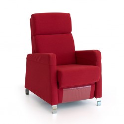 Sillón reclinable manual modelo KIRA, tapizado rojo