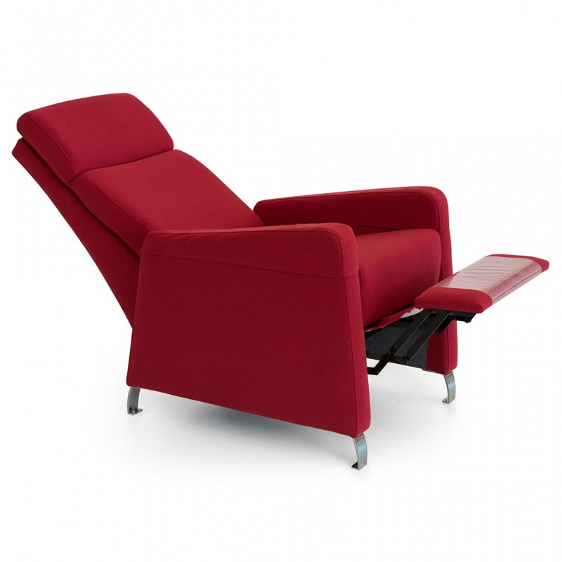 Sillón reclinable manual modelo KIRA, tapizado rojo