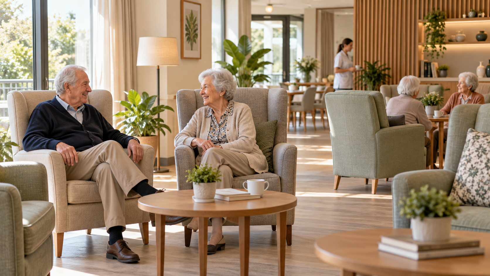 Cómo organizar una sala de estar en una residencia con sillones geriátricos